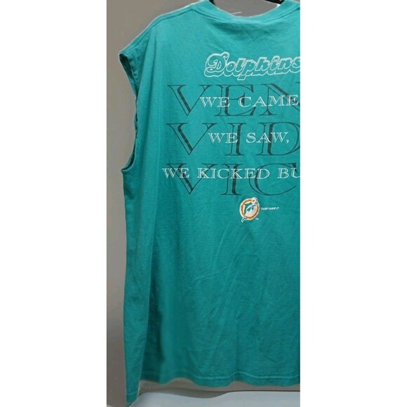 VTG 1996 Miami Dolphins “Absolute Victory” Sleeveless Tee XL Single Stitch - Picture 7 of 12